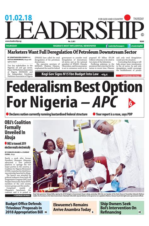 leadership nigeria daily newspaper